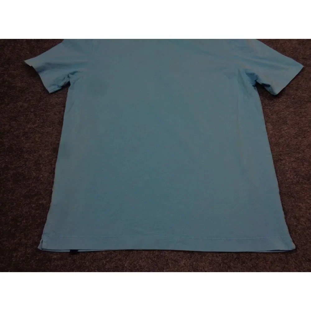 Drumohr Polo Shirt Mens M Blue Pique Knit Cotton Short Sleeve - Picture 6 of 11
